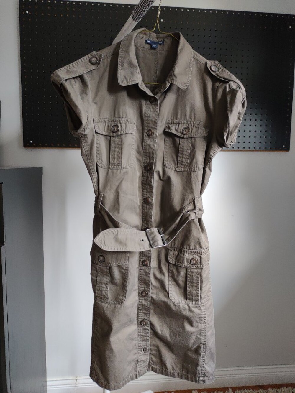 Gap womens army utility cargo dress olive green size 0